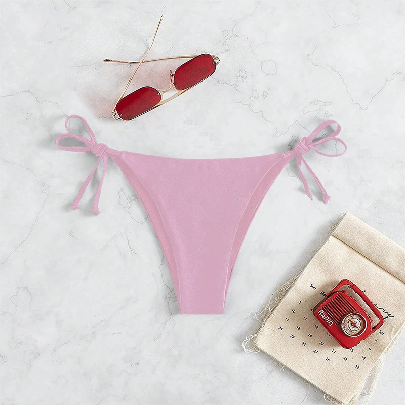 Adjustable Side Tie Triangle Bikini Bottom view 7