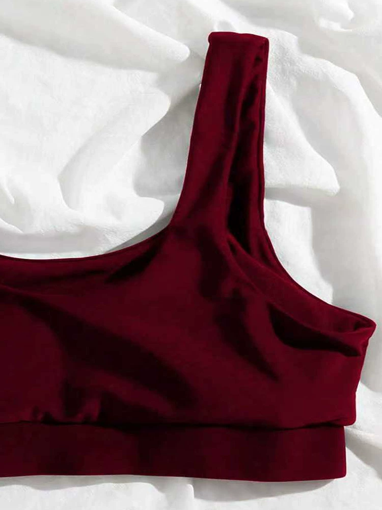 Women's Scoop Neck Wide Strap Crop Bikini Top view 3