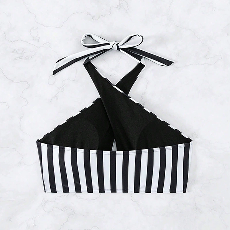 Women's Halter Crossover Keyhole Bikini Top view 3