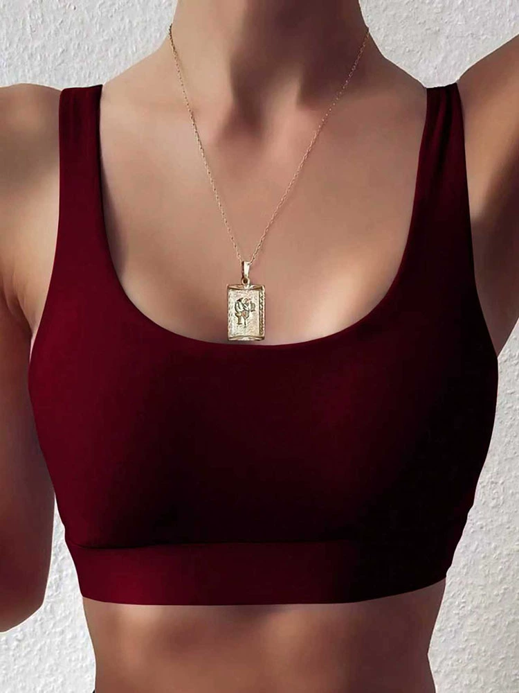 Women’s Scoop Neck Wide Strap Crop Bikini Top