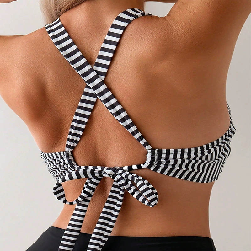 Women’s Halter Cross Front Tie Back Bikini Top