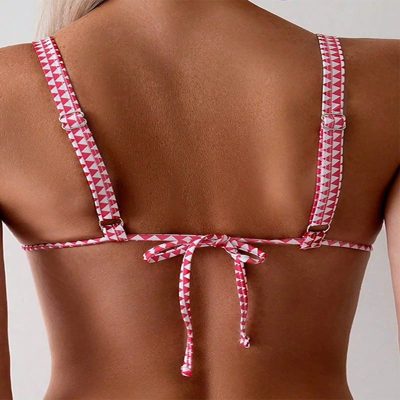 Women's Triangle Bikini Top with Adjustable Tie Back view 4