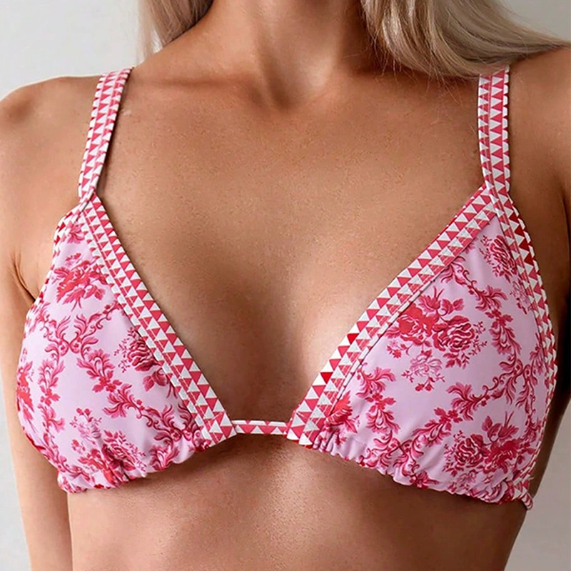 Women's Triangle Bikini Top with Adjustable Tie Back view 6