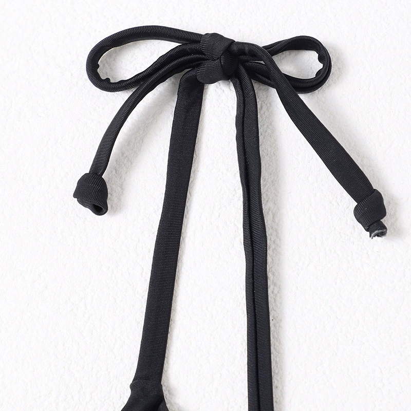 Women's Tie Strap Ruched Longline Bikini Top view 4