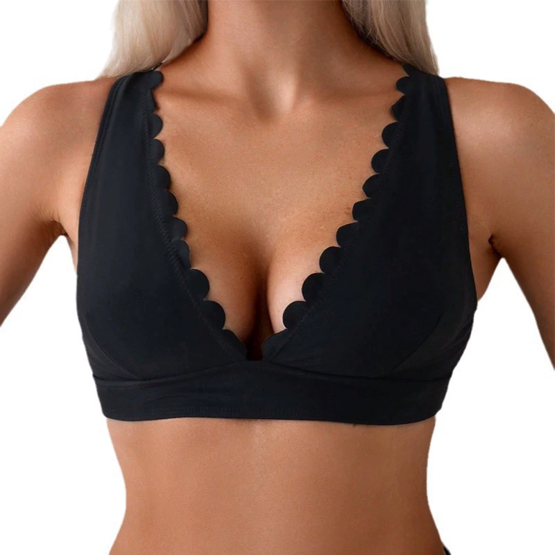 V-Neck Scalloped Bikini Top view 5