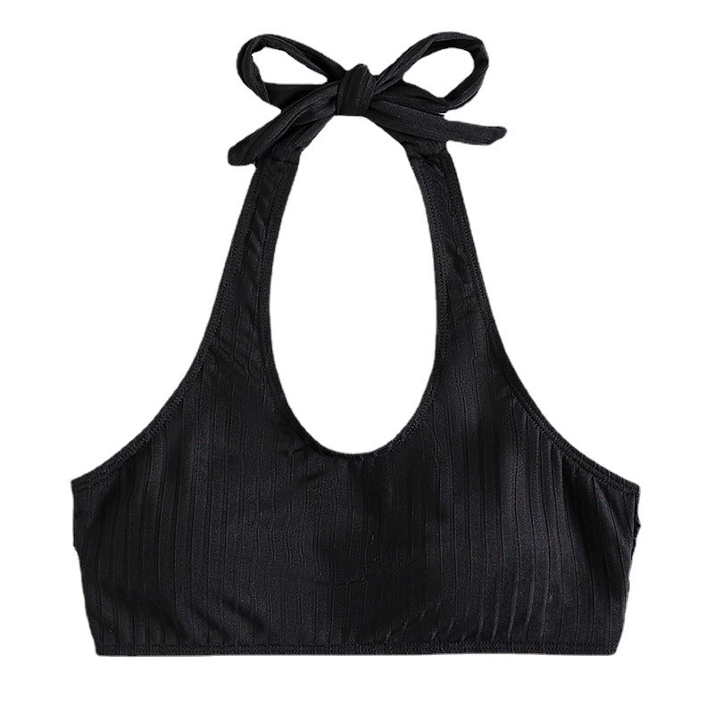 Women's U-Neck Halter Crop Top view 4