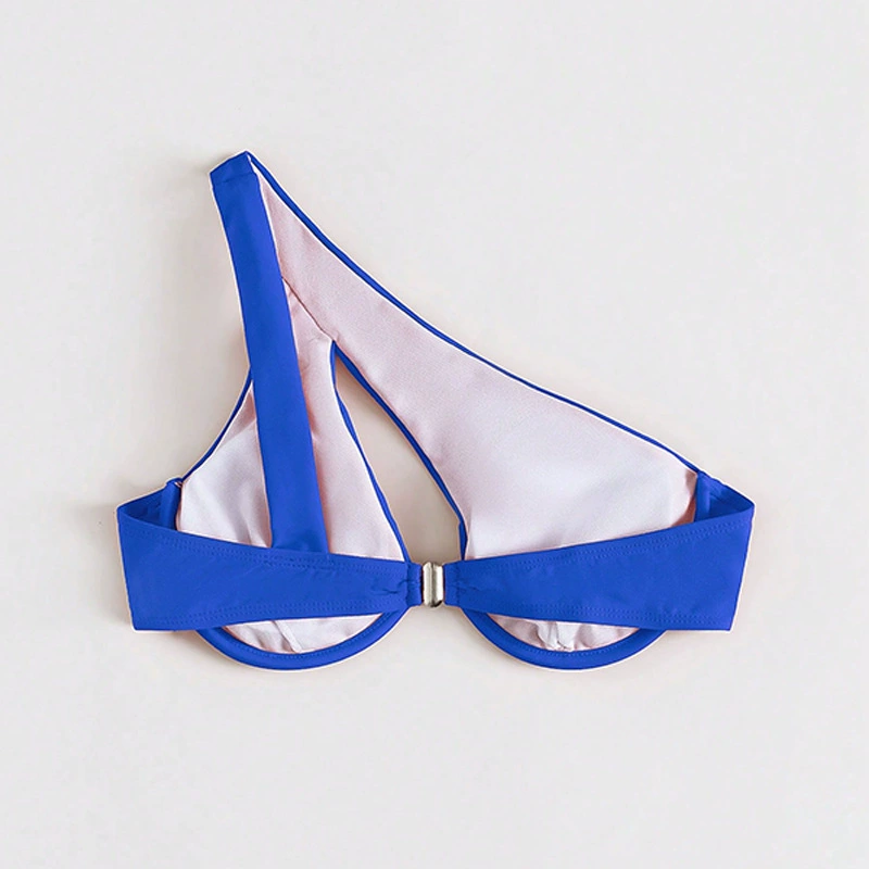 Asymmetrical One-Shoulder Cutout Bikini Top view 4