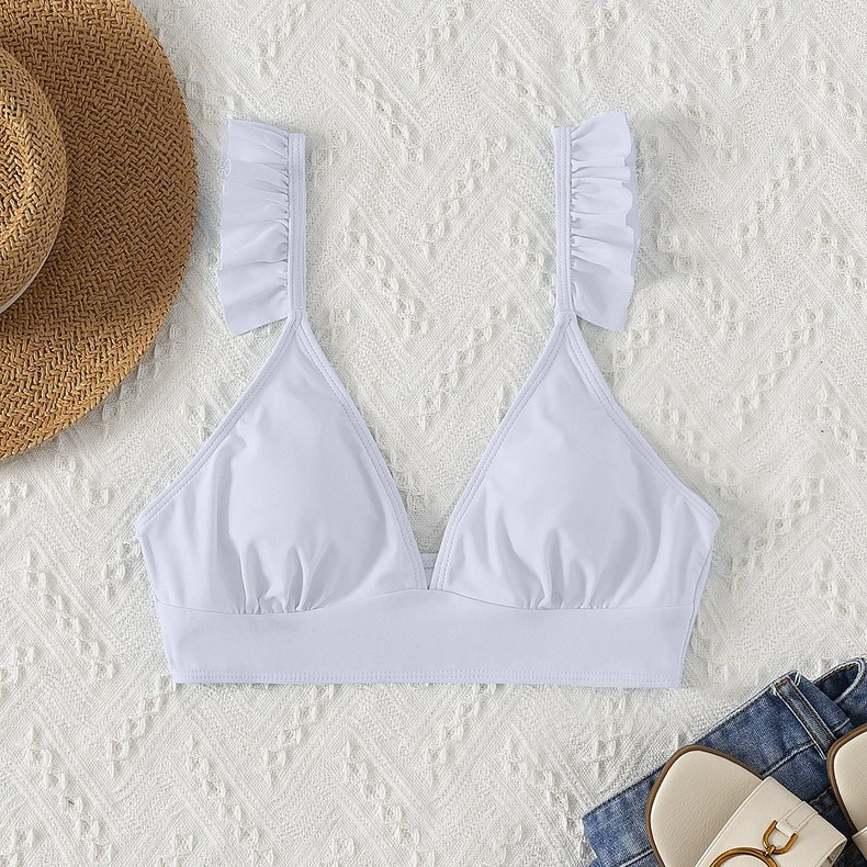 Ruffle Strap Triangle Bikini Top view 6
