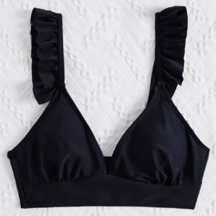 Ruffle Strap Triangle Bikini Top view 7