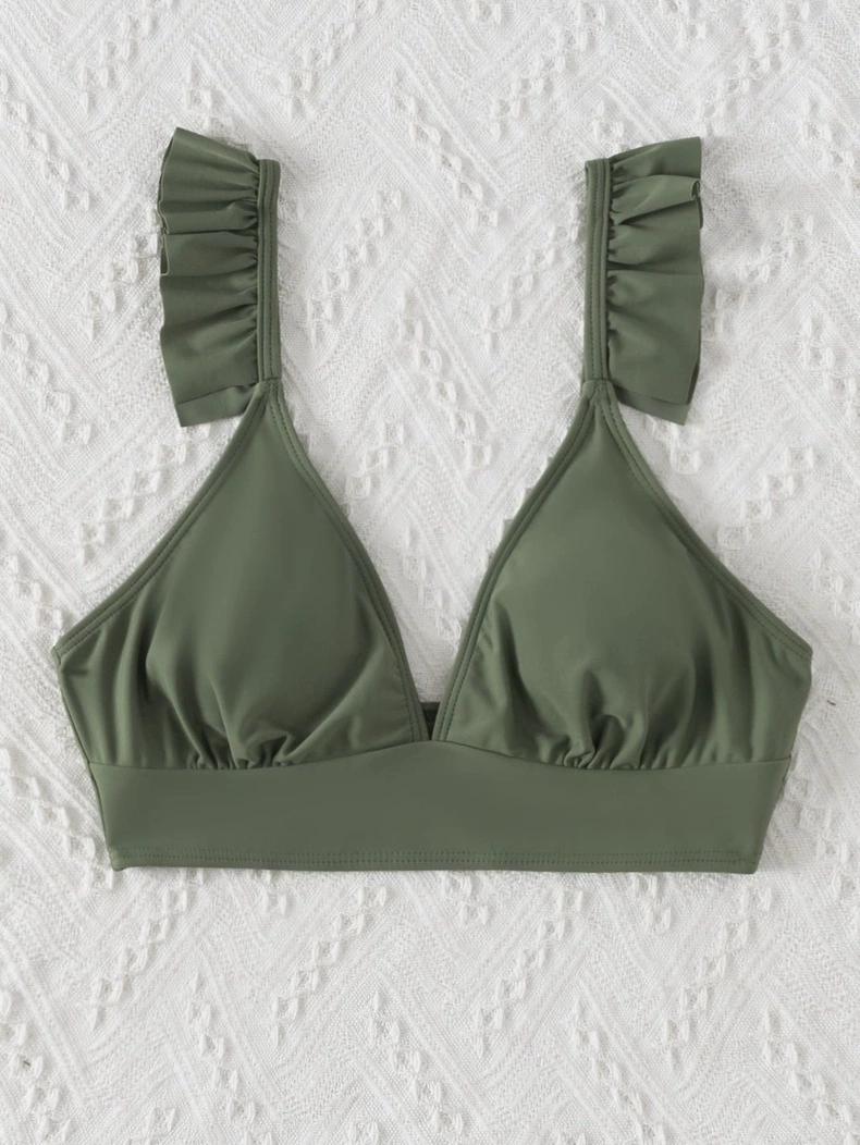 Ruffle Strap Triangle Bikini Top view 8