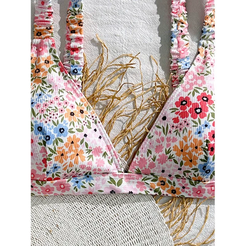 Women's Ruched Halter Triangle Bikini Top view 5