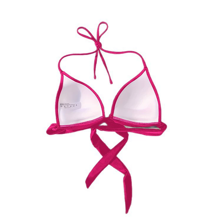 Halter Bikini Top with Ruched Cups and Back Tie view 5
