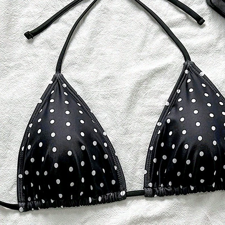 Triangle Halter Bikini Top with Neck and Back Ties
