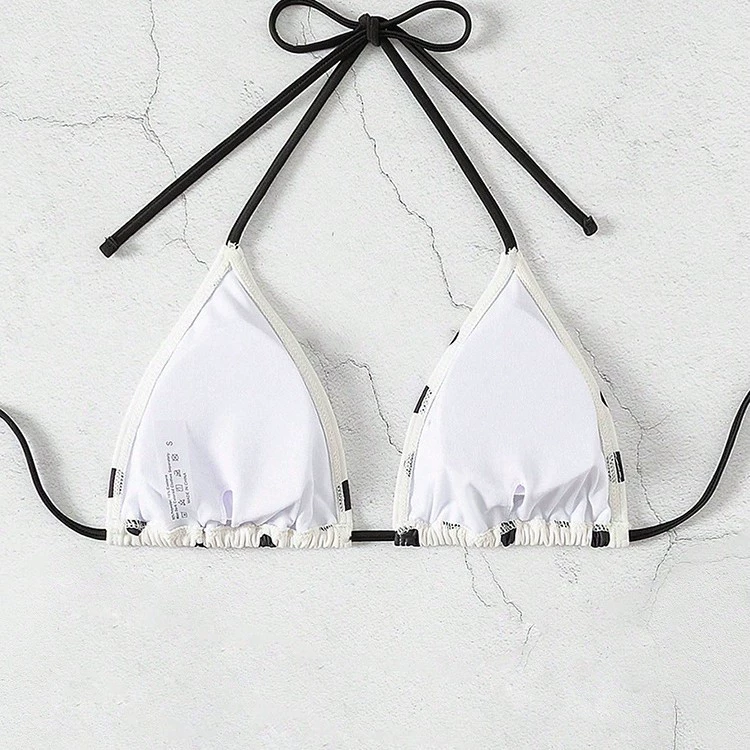 Triangle Halter Bikini Top with Neck and Back Ties view 4