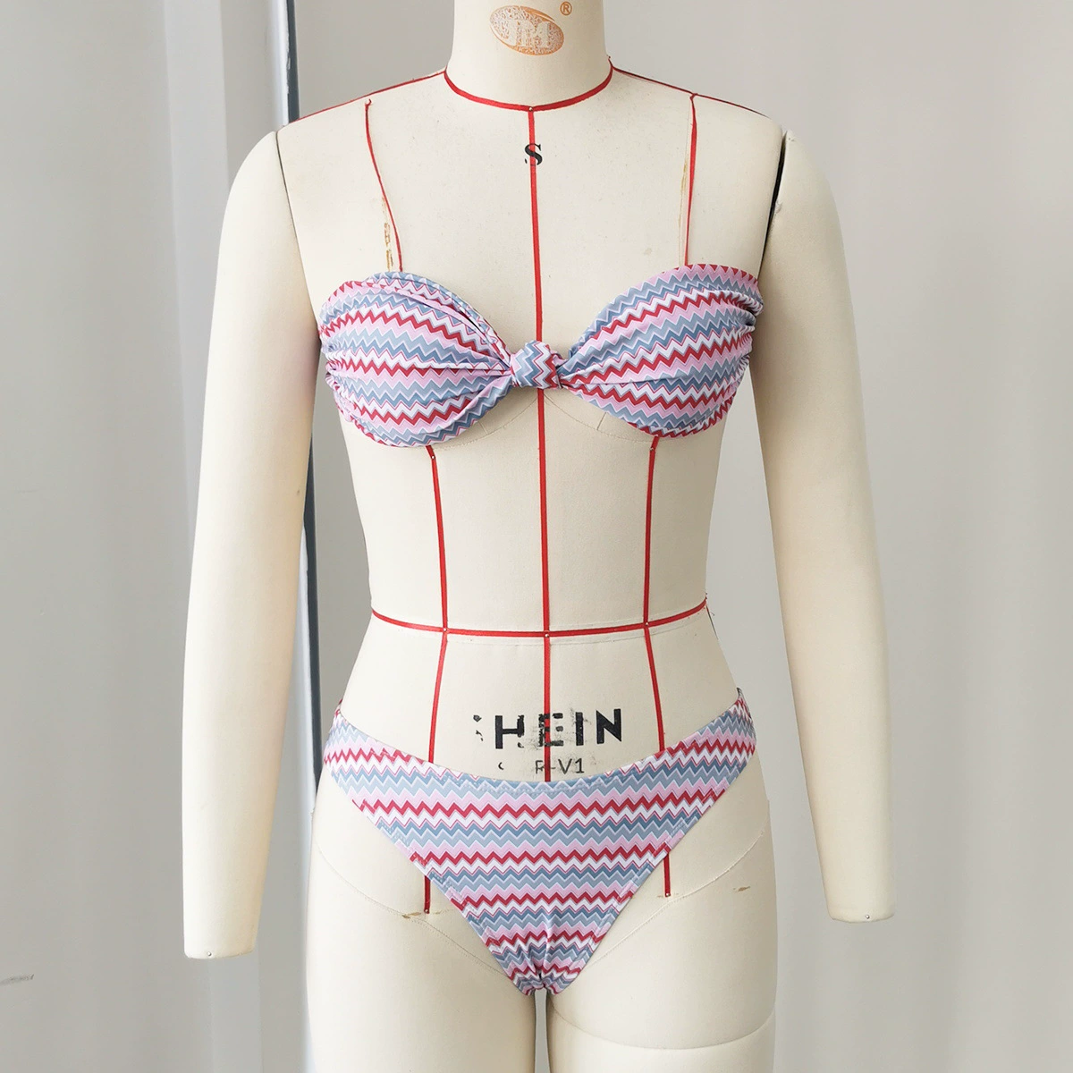 Bandeau Bikini Top and High-Waist Cover-Up Pants Set view 3