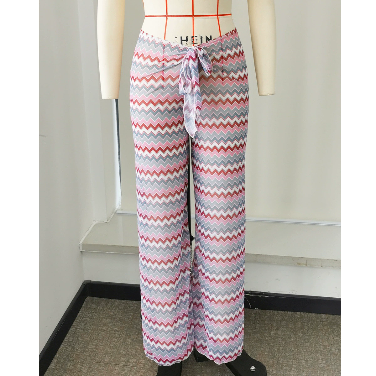 Bandeau Bikini Top and High-Waist Cover-Up Pants Set view 4
