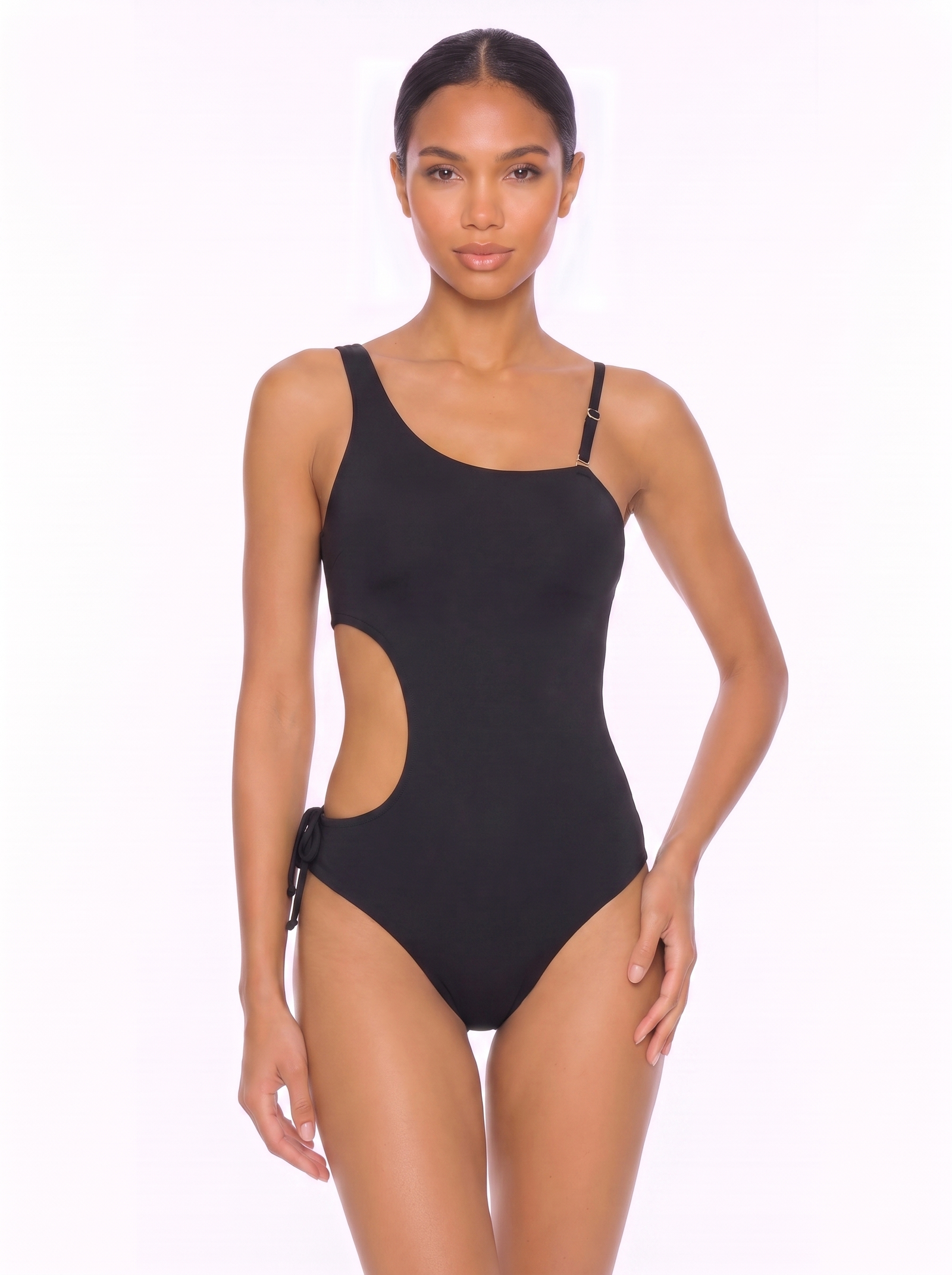 Asymmetric Strap Cutout One-Piece Swimsuit