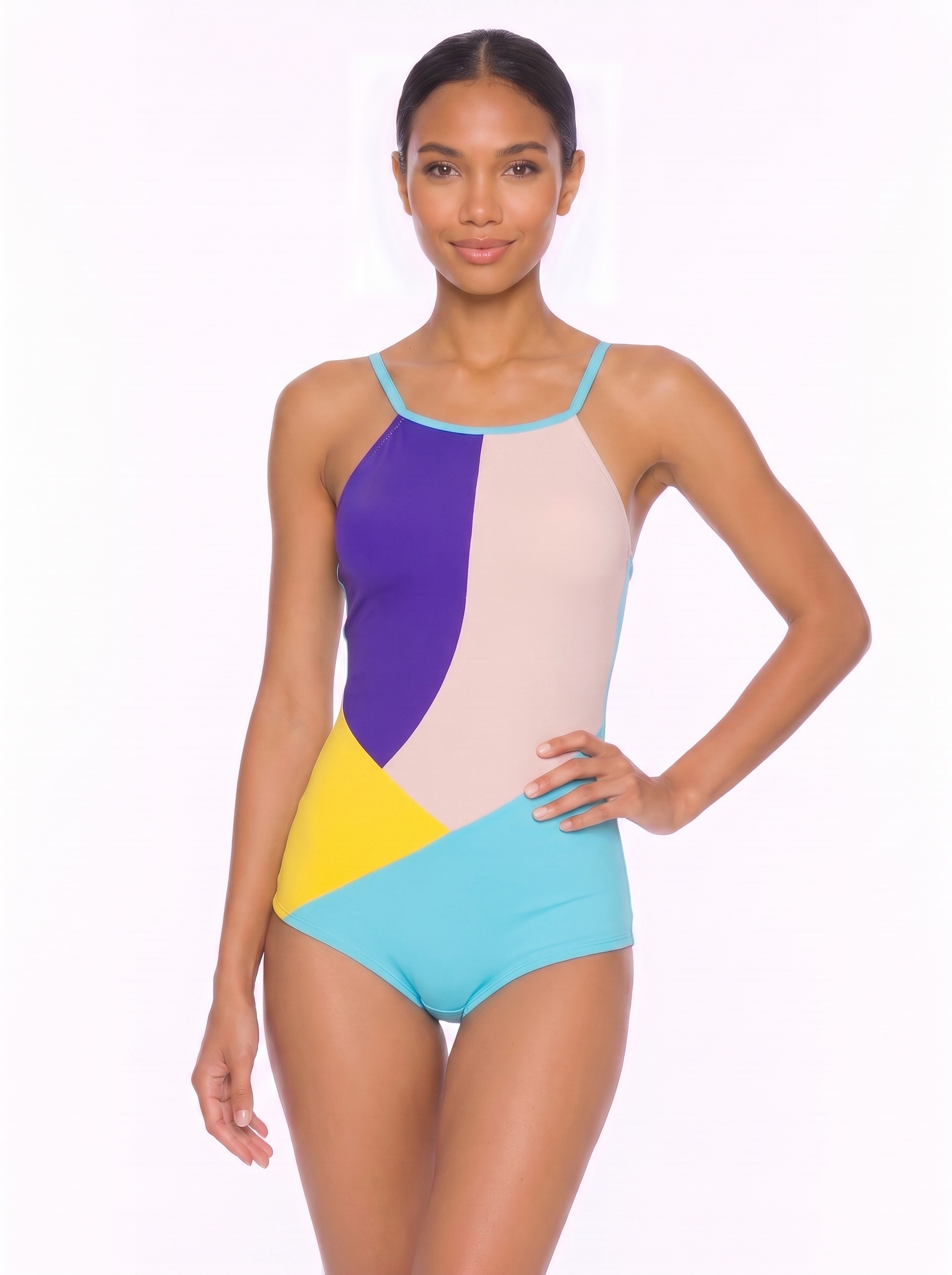 Adjustable Strap One-Piece Swimsuit with Tie-Back Cutout