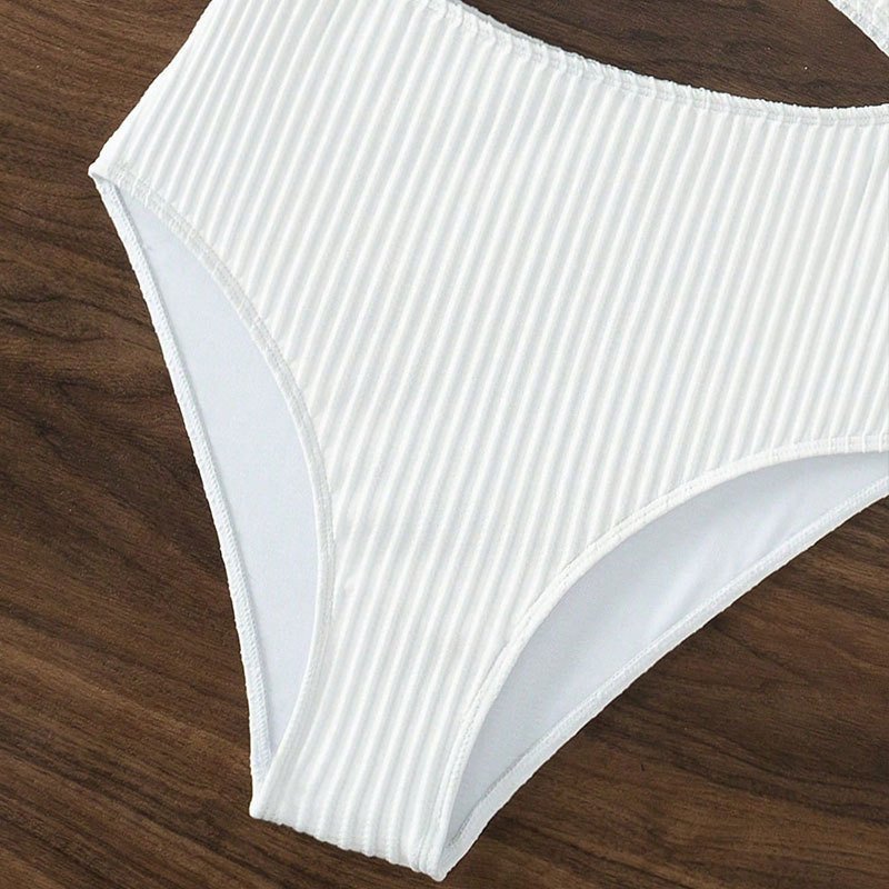 Ribbed Tank One-Piece Swimsuit with Waist Cutout