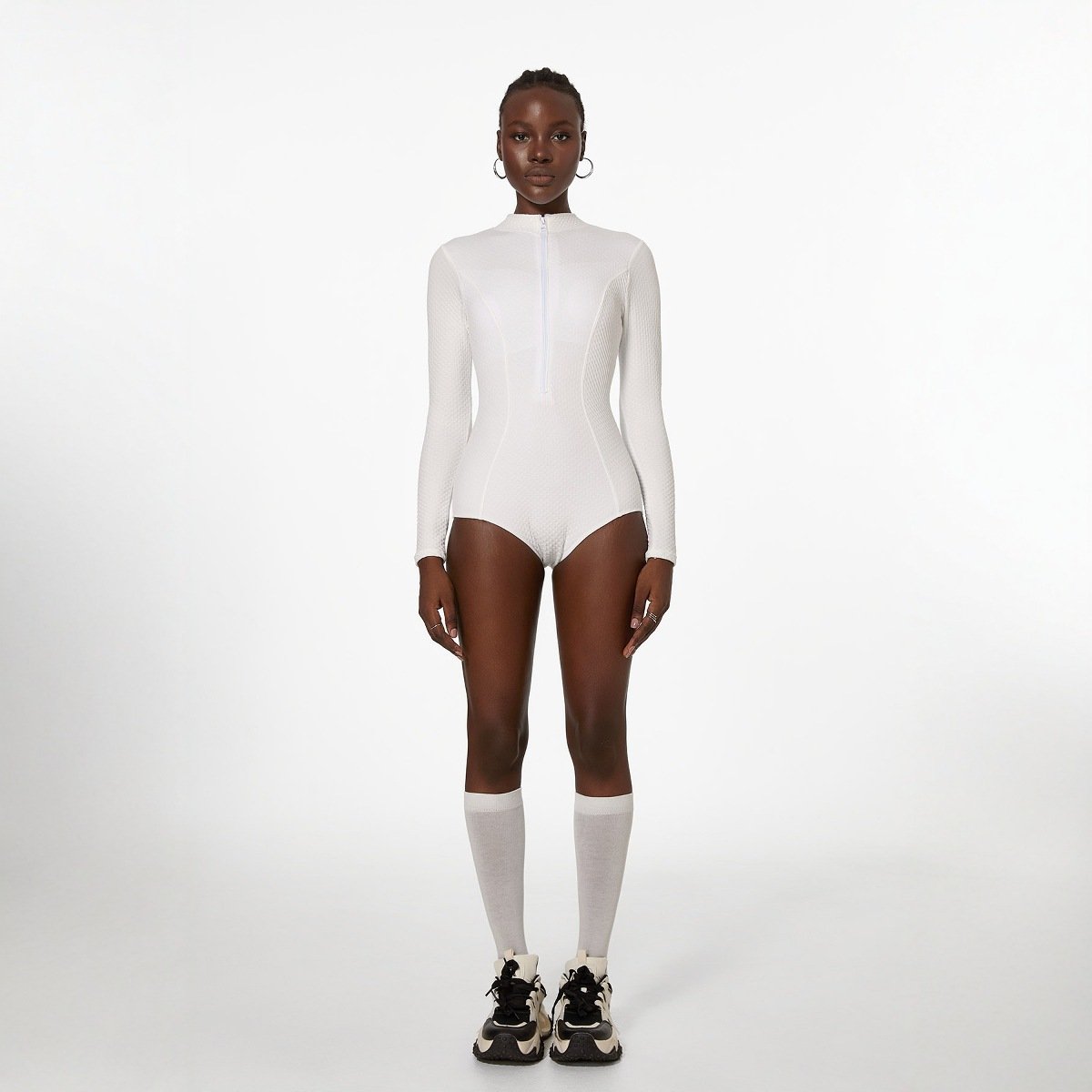 Long-Sleeve Half-Zip One-Piece Rash Guard
