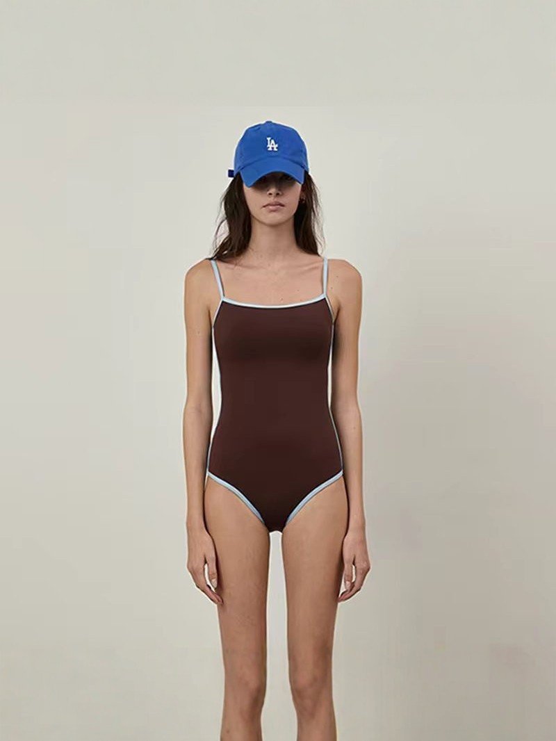 Contrast-Trim One-Piece Swimsuit
