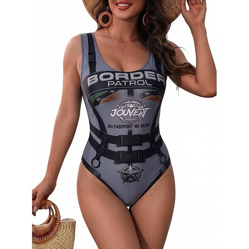 Scoop Neck Tankini-Style One-Piece with Open Back