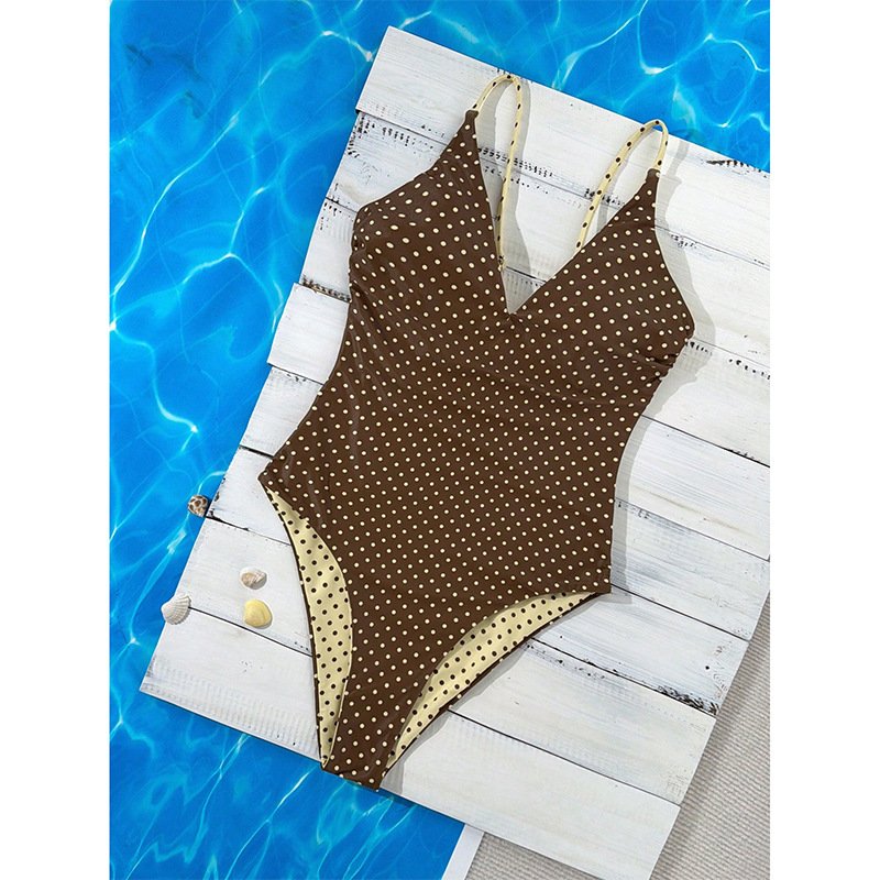 Reversible V-Neck One-Piece Swimsuit