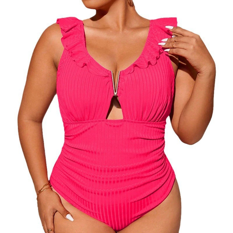 Women's Ruffled One-Piece Swimsuit with Keyhole Cutout view 5