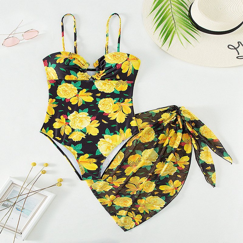 Yellow Black Floral