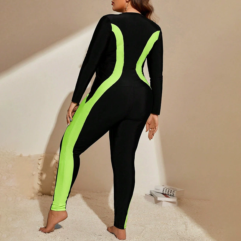Women’s Long Sleeve Zip-Front Full Body One-Piece Swimsuit