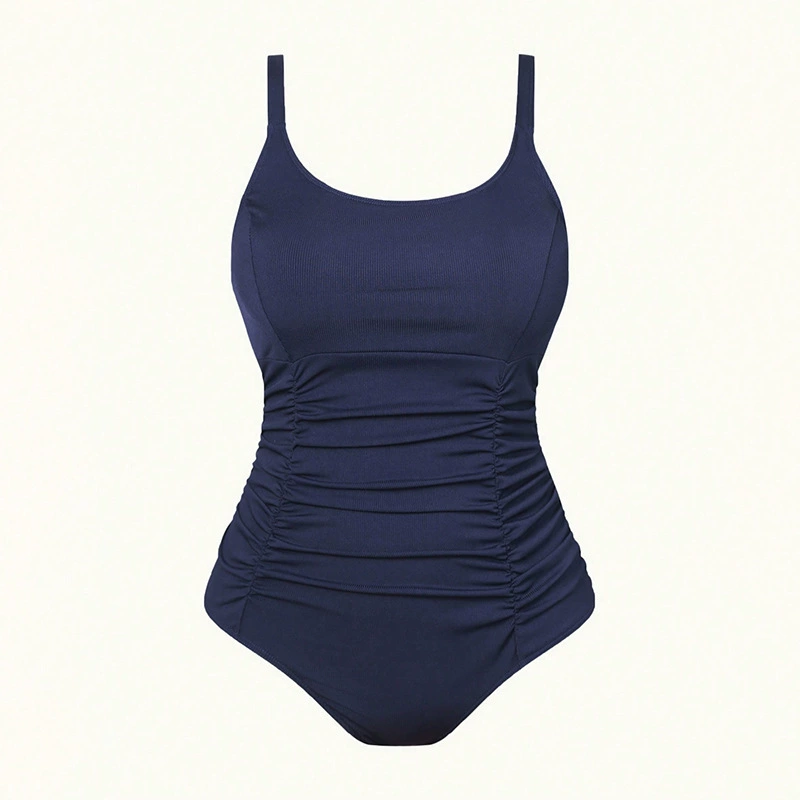 Women’s Ruched One Piece Swimsuit with Adjustable Shoulder Straps