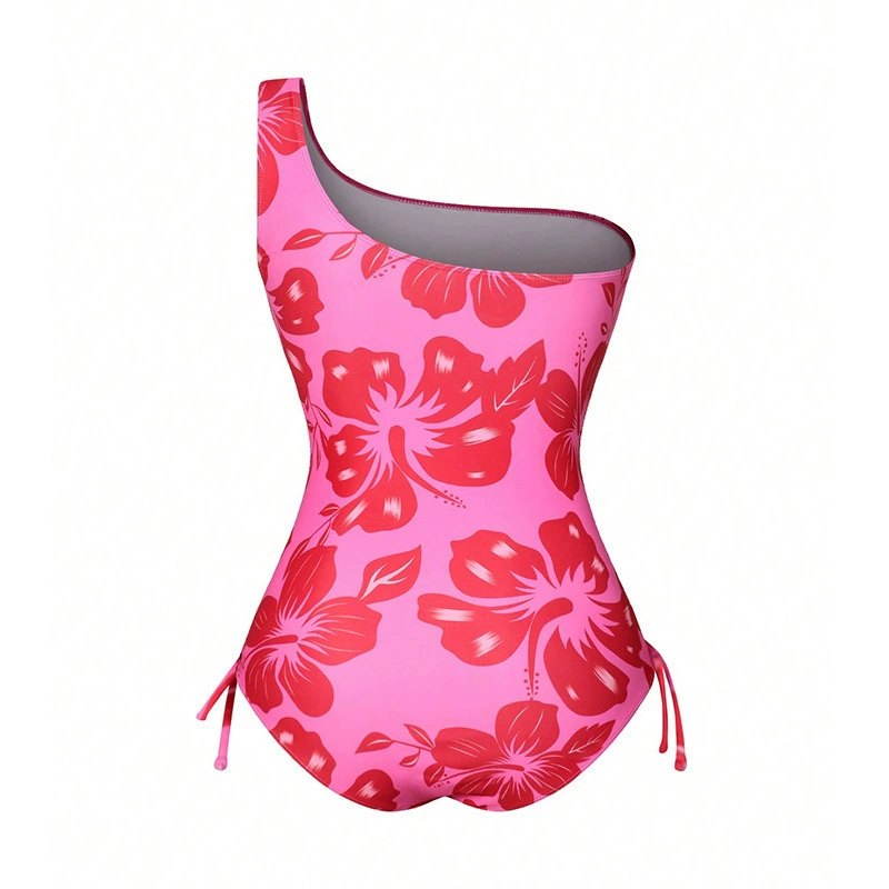 One Shoulder One-Piece Swimsuit and Maxi Skirt Two-Piece Set view 3