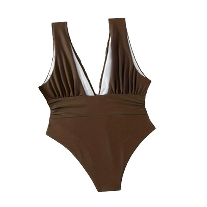 Women's Plunging V-Neck Twist Waist One-Piece Swimsuit view 5