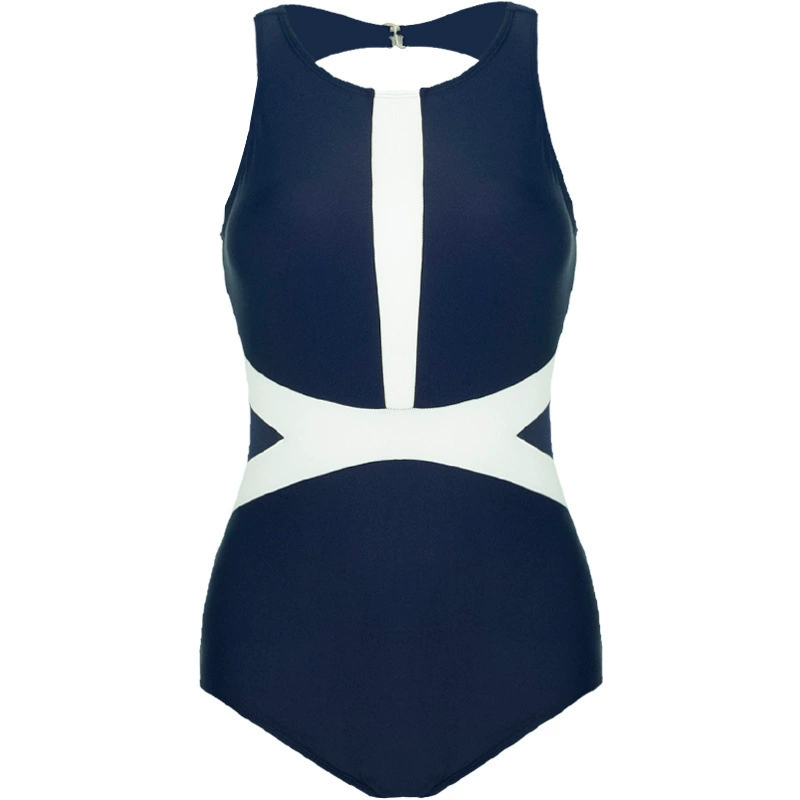 Women’s One-Piece Swimsuit with Crisscross Waist and Keyhole Back