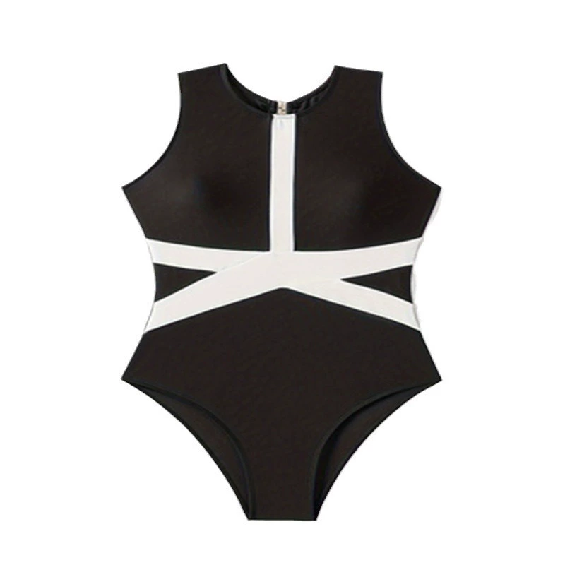 Women's One-Piece Swimsuit with Crisscross Waist and Keyhole Back view 5