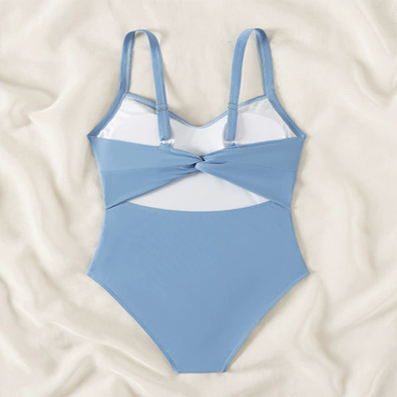 Women's Twist Front Ruched One Piece Swimsuit view 3