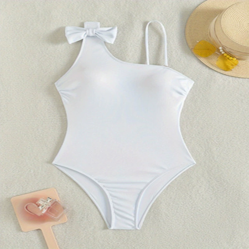 Women’s One Shoulder Bow Knot One Piece Swimsuit