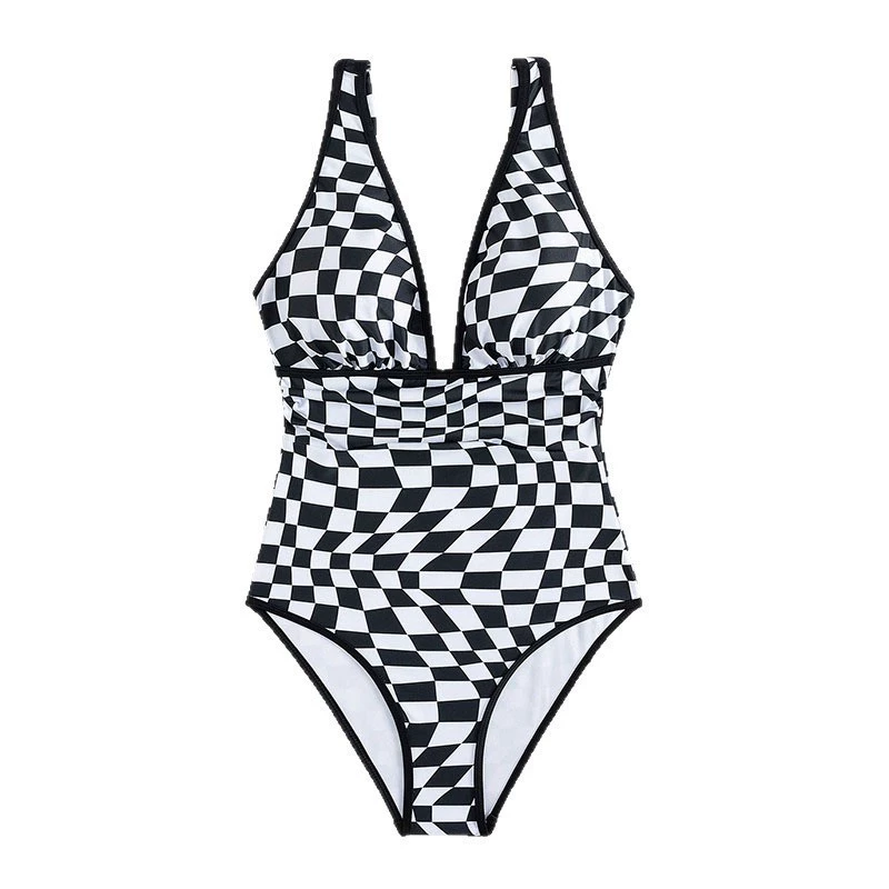 Women's Deep V-Neck One-Piece Swimsuit with Adjustable Straps view 5