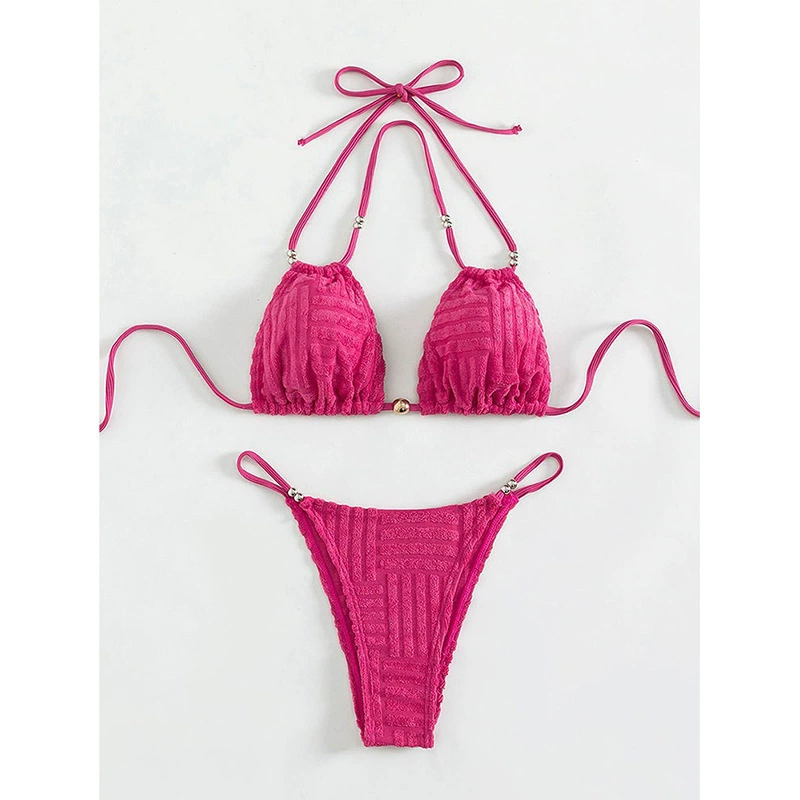 Women's Halter Tie-Front Cutout High-Waist One-Piece Swimsuit view 3