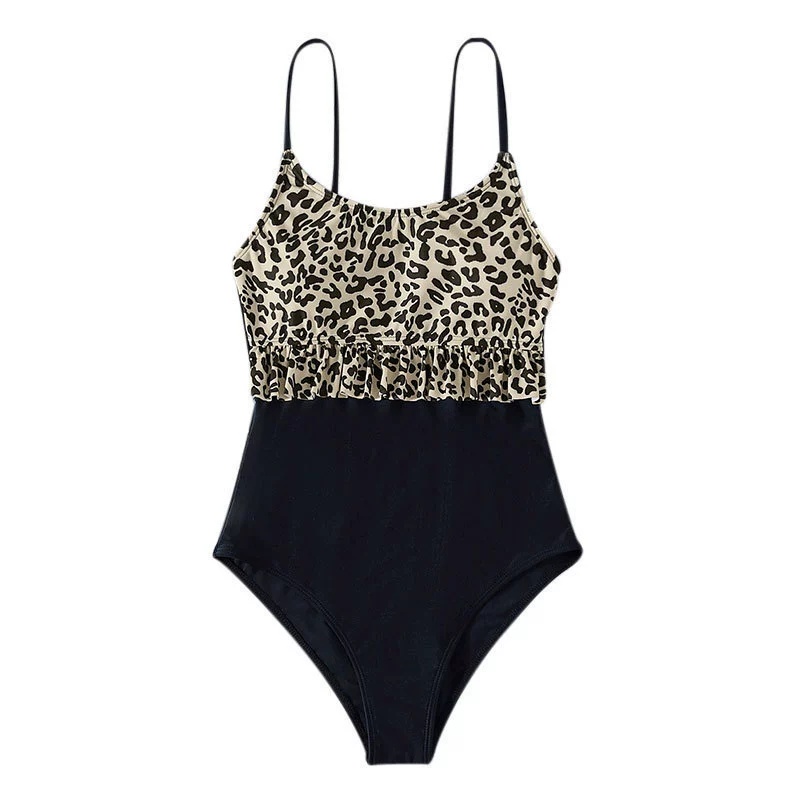Women's Ruffle Hem One Piece Swimsuit With Adjustable Straps view 5