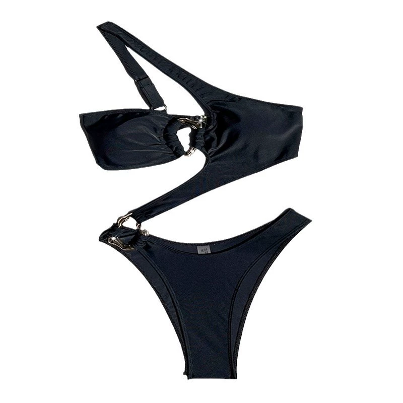 Women's One Shoulder Cutout Monokini with Ring Hardware view 5