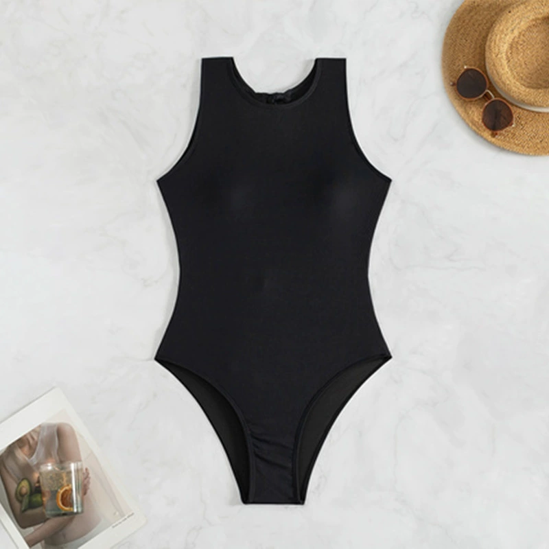 Women’s Sleeveless Scoop Neck High-Cut One-Piece Swimsuit