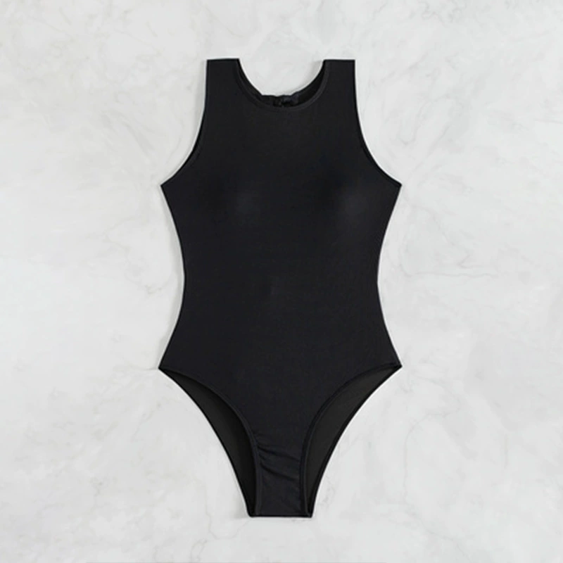 Women's Sleeveless Scoop Neck High-Cut One-Piece Swimsuit view 3