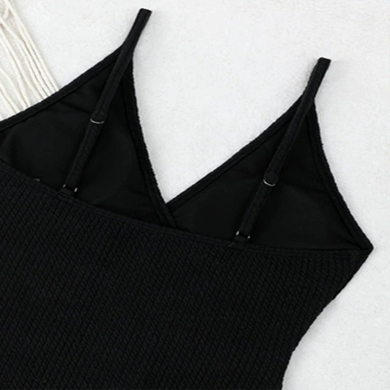 Women's Tie Front Ruffle Strap One-Piece Swimsuit view 3