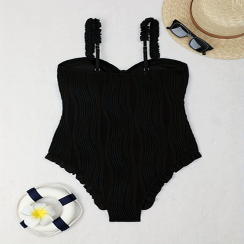 Women's Tie Front Ruffle Strap One-Piece Swimsuit view 6