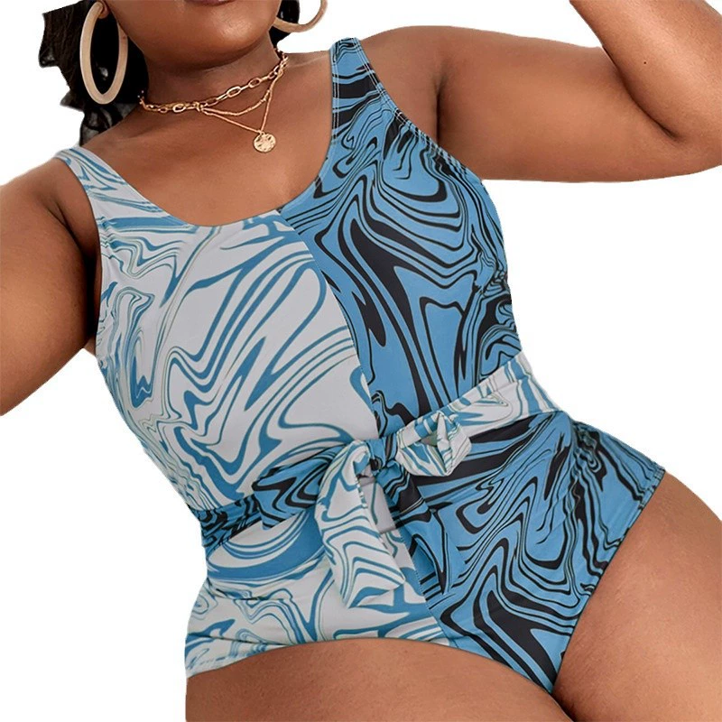 Women's Plus Size Tie Waist One-Piece Swimsuit view 5
