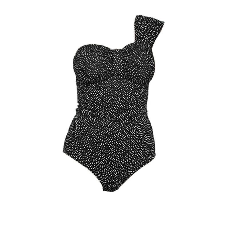 One-Shoulder Ruched One-Piece Swimsuit with Open Back view 5