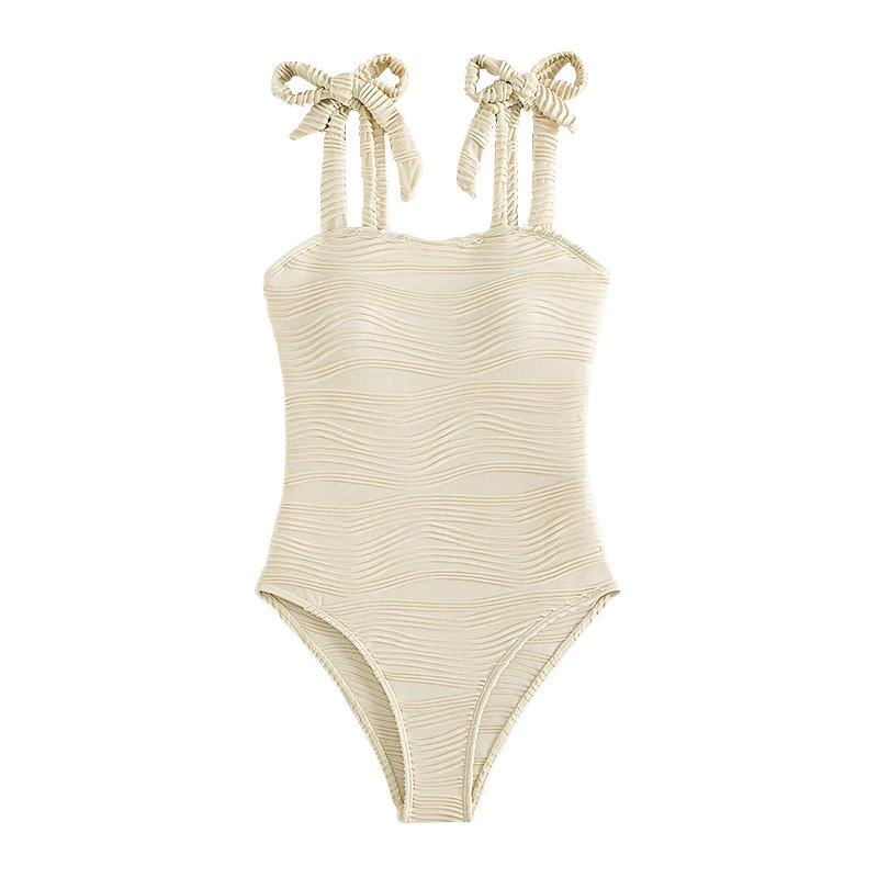 Women's Ruched Tie-Shoulder Square Neck One-Piece Swimsuit view 5