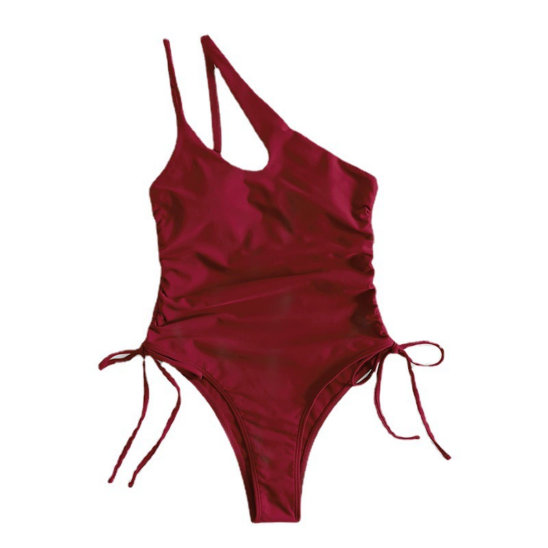 Women's One Shoulder Cutout Ruched One Piece Swimsuit view 5
