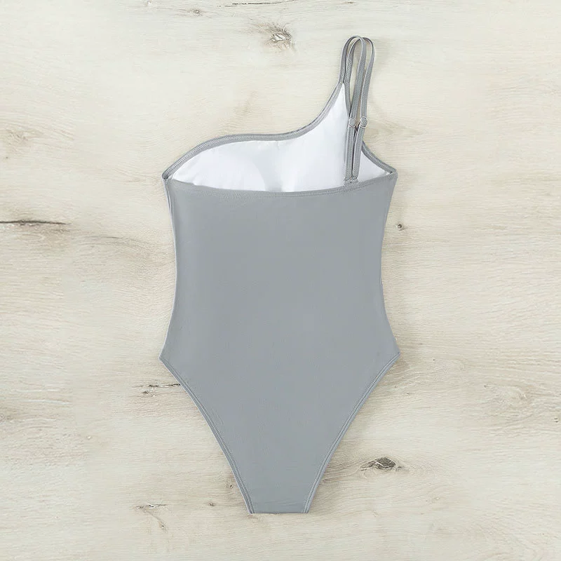 Women One Shoulder Cutout One Piece Swimsuit view 3